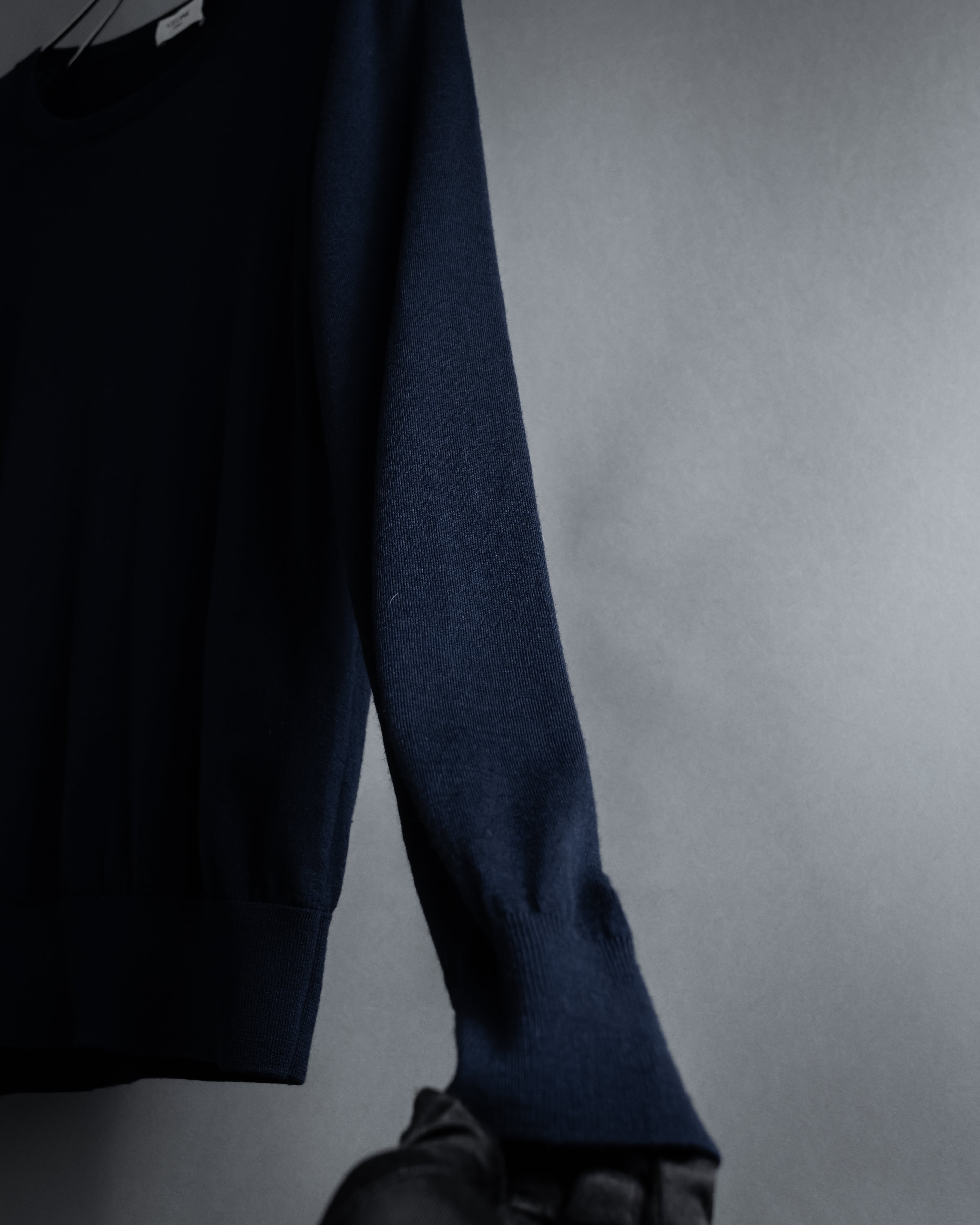 "CELINE" Hedi Slimane design compact silhouette wool knit