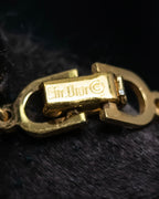 “Christian Dior” green & clear crystal designed gold chain bracelet