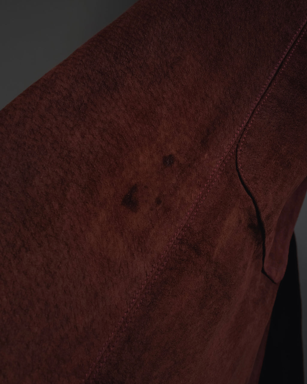 -SPECIAL- "GUCCI" 70’s Suede leather round collar coat