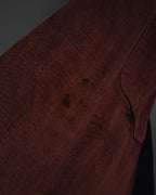 -SPECIAL- "GUCCI" 70’s Suede leather round collar coat