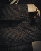 -SPECIAL- "Maison Martin Margiela" 00's Check shawl collar smoking jacket with satin contrast