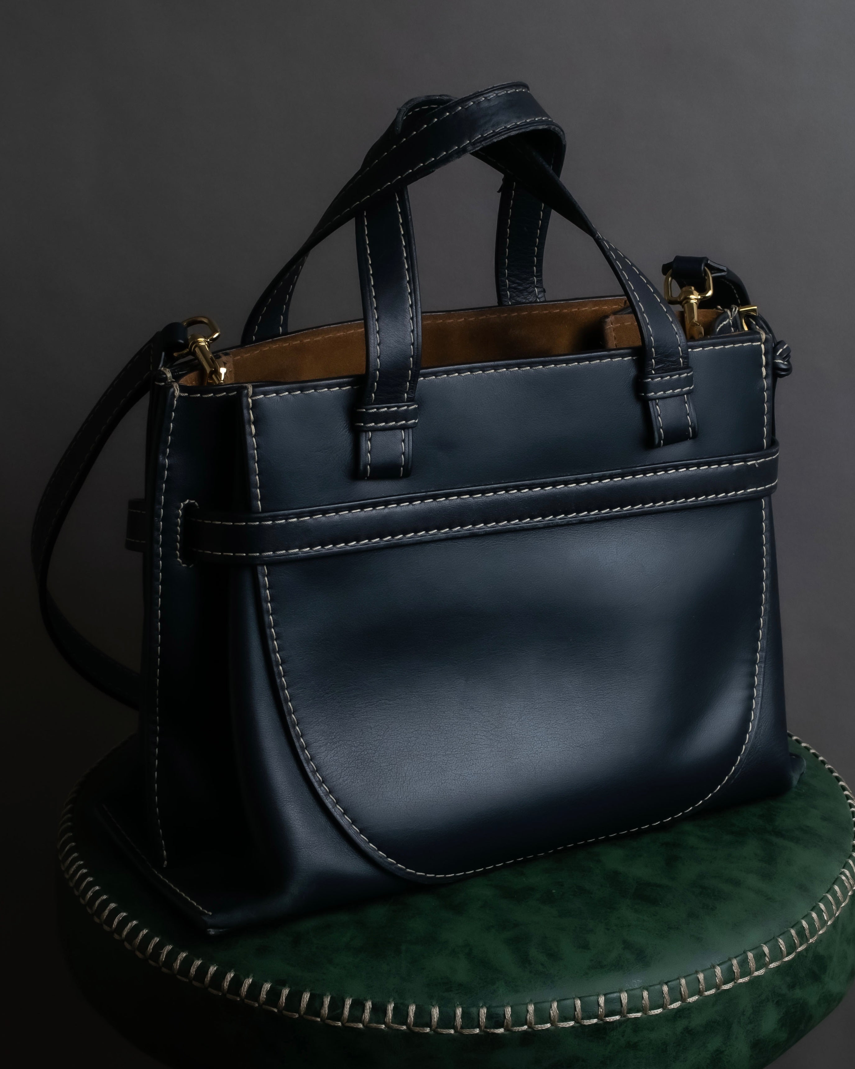 "LOEWE" Gate top handle 2way leather bag