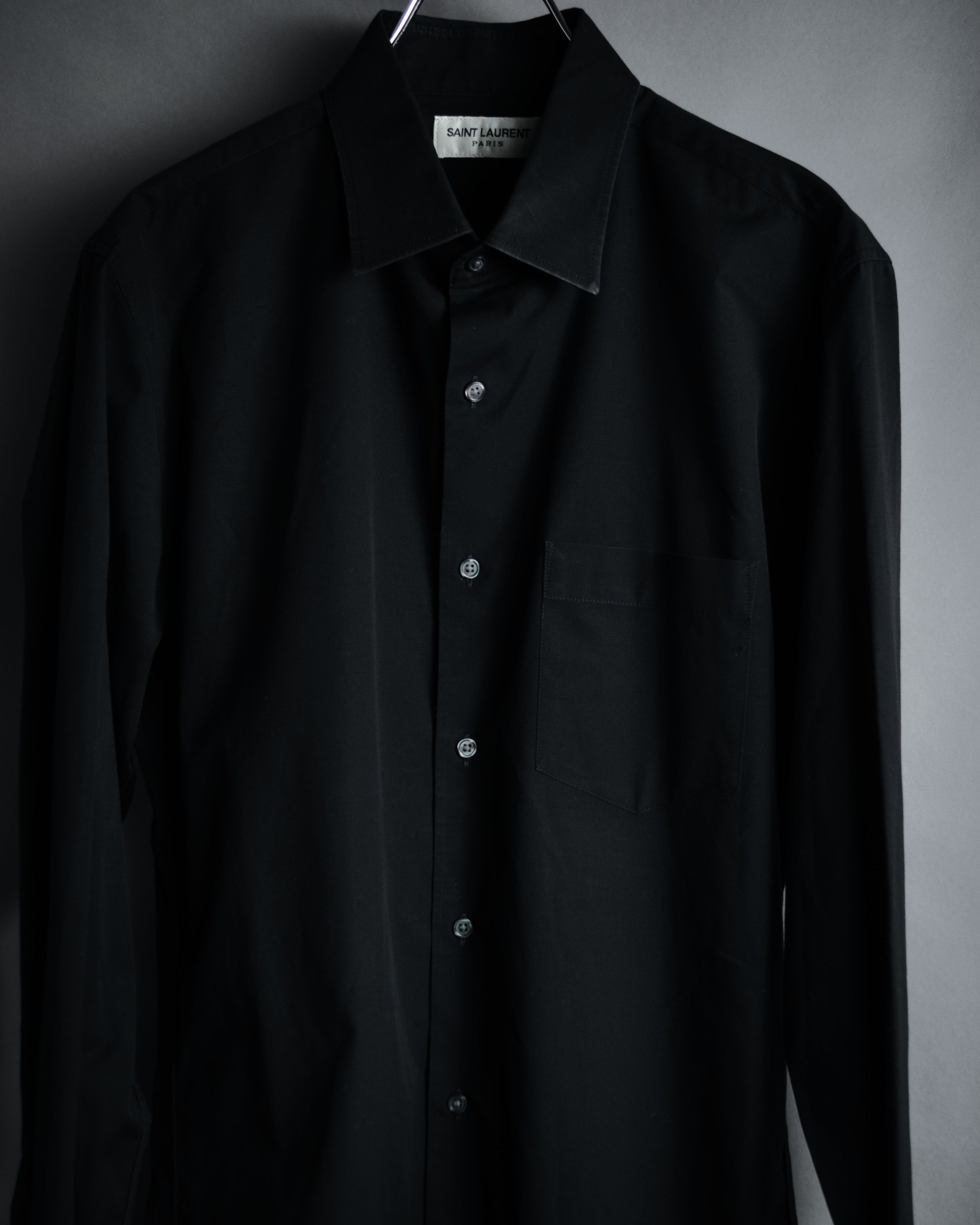"SAINT LAURENT" 2017 season minimalist black dress shirt