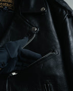 -MOOD MILLÉSIMES- 80’s-90’s heavy-grain double riders jacket