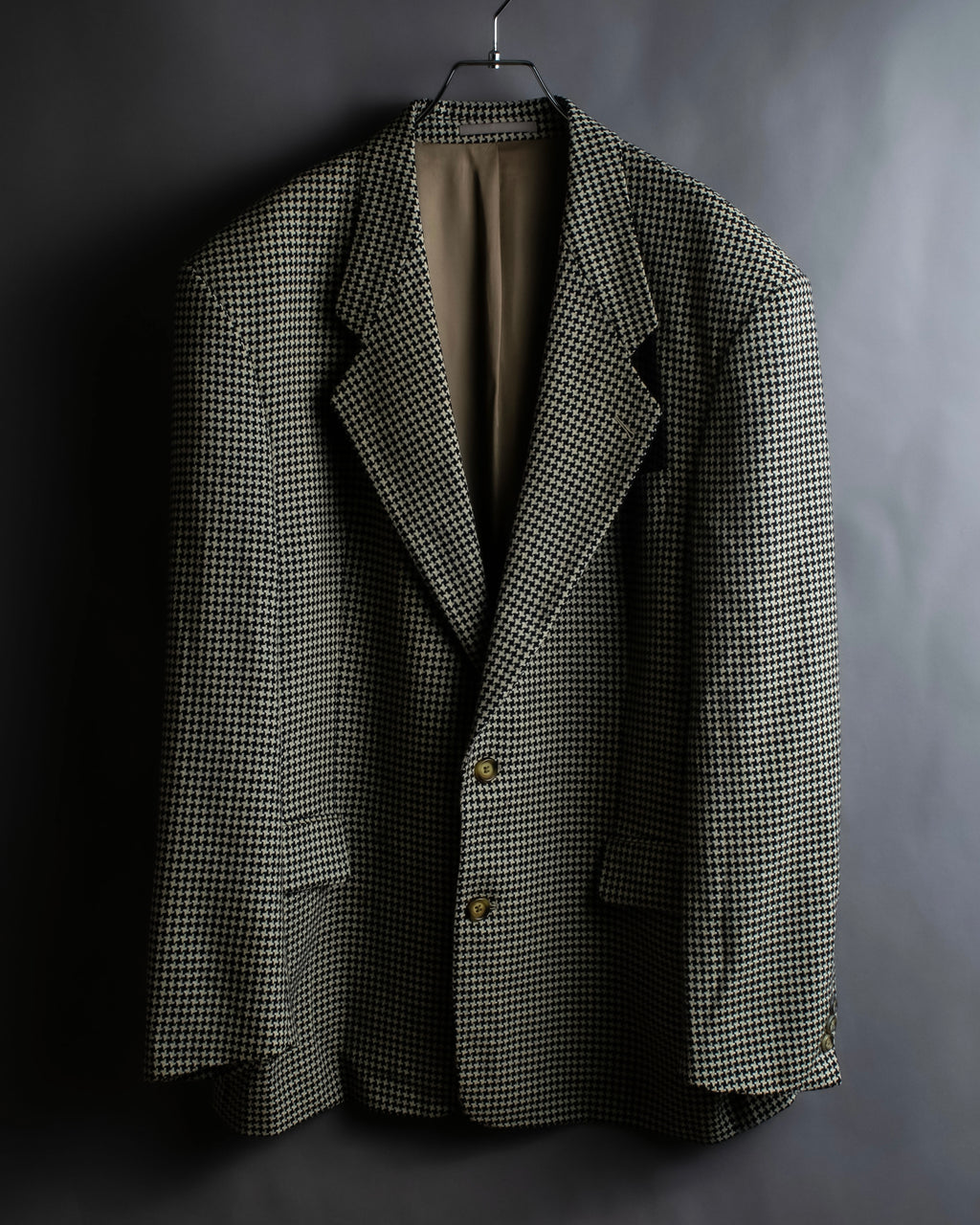 "HUGO BOSS" Houndstooth structured shoulder line tailored jacket