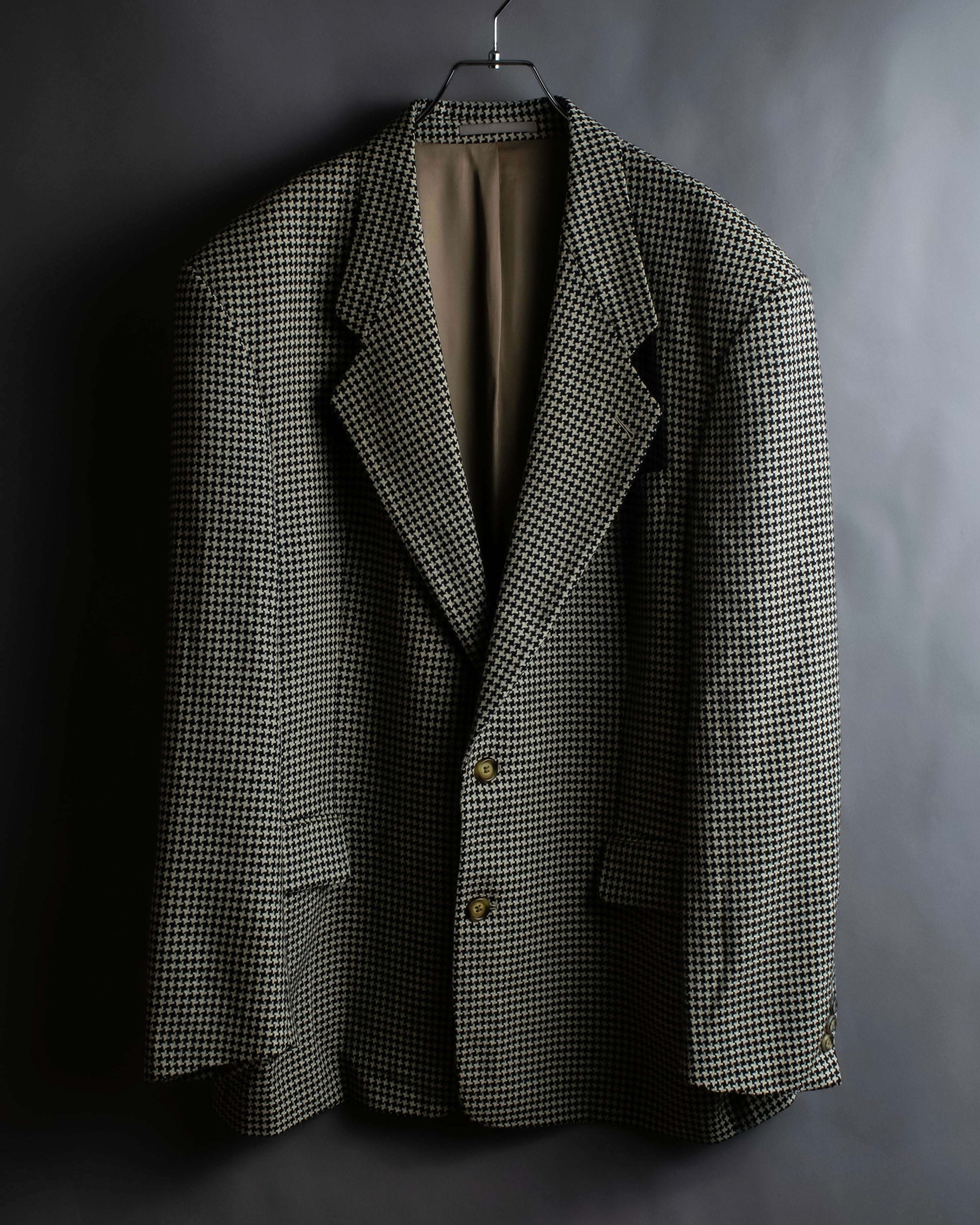 "HUGO BOSS" Houndstooth structured shoulder line tailored jacket