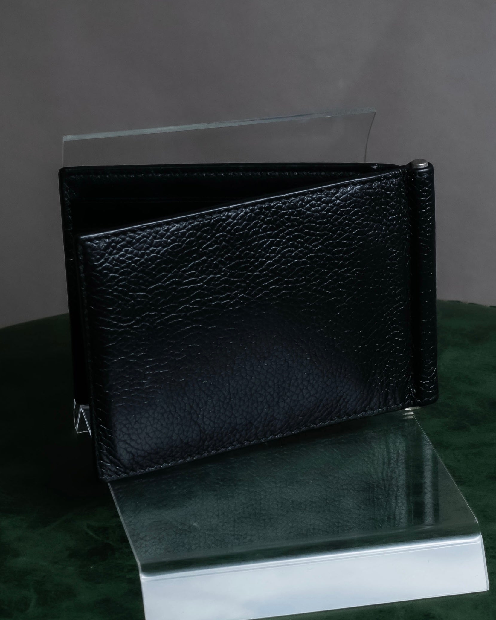 "BALENCIAGA" Logo motif money clip bi-fold wallet