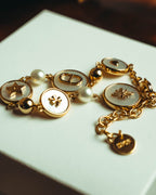 "Christian Dior" 20's Iridescent mother of pearl charm bracelet
