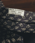"Hermès" 80's-90's Classic jacquard silk necktie