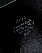 "RED VALENTINO" Bow motif Rosso color leather narrow belt