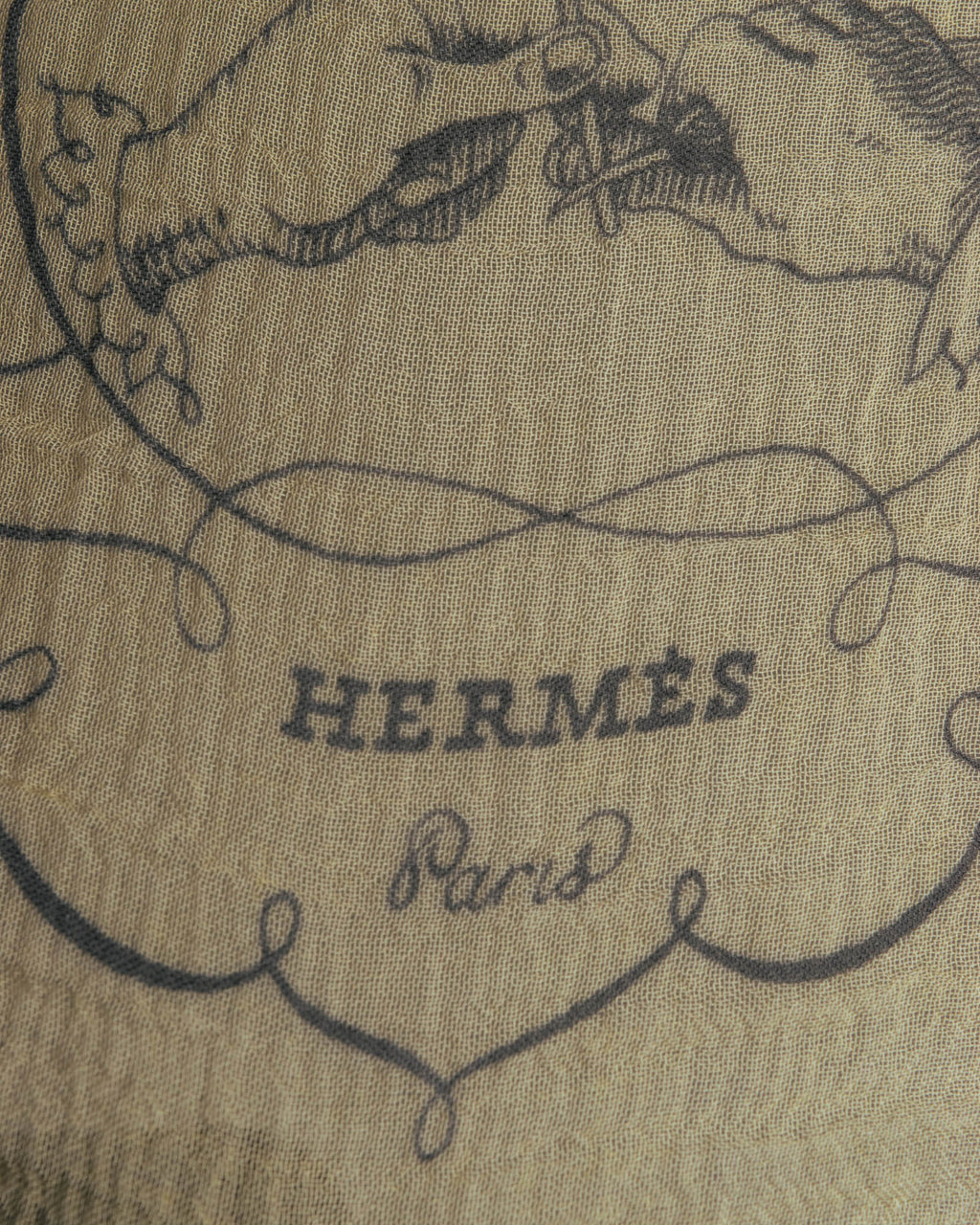 "Hermès" 80's-90's Sheer silk chiffon scarf