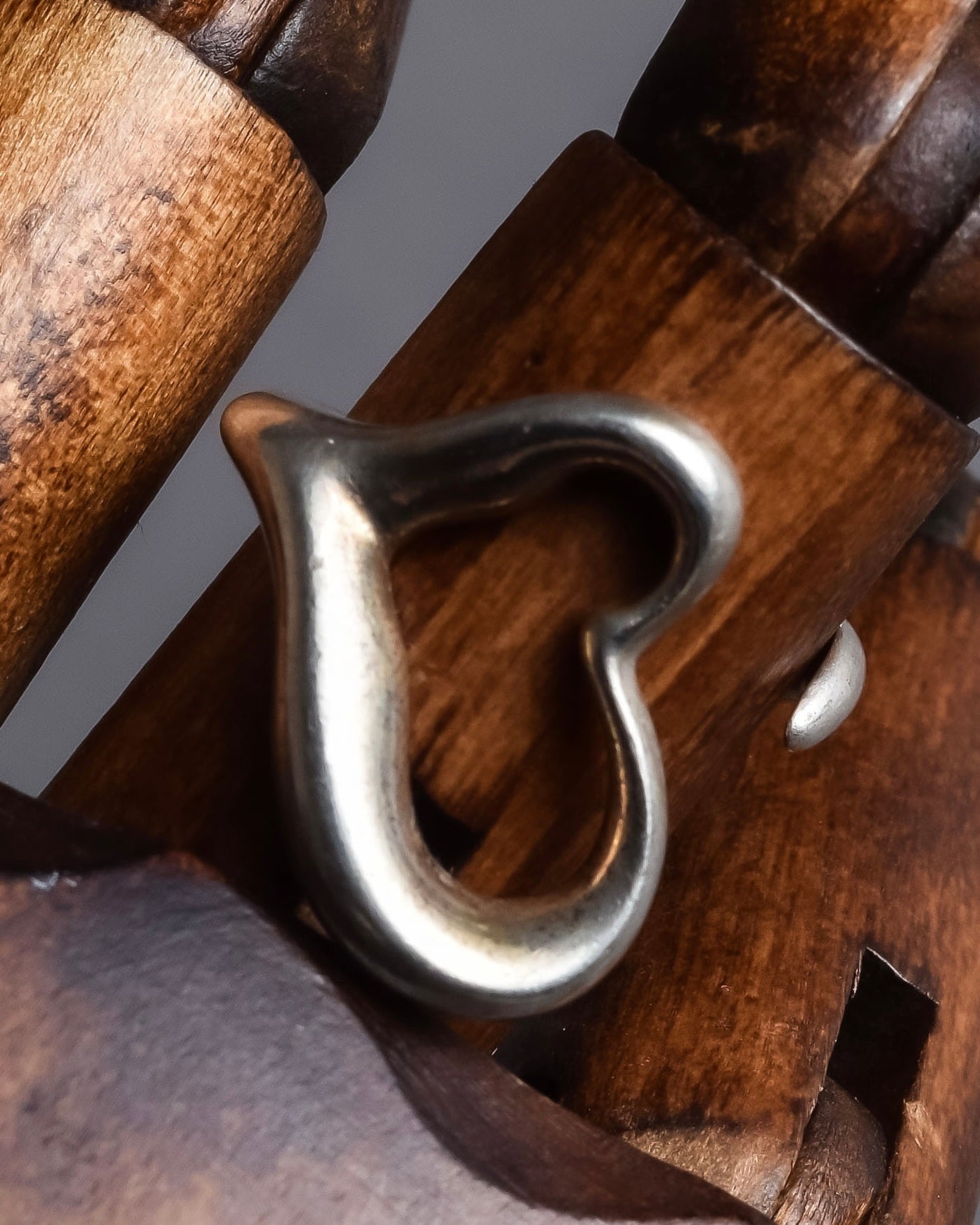 "Tiffany&Co" Elsa Peretti open heart design silver ring