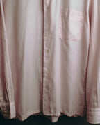 "Hermès" 80's-early 90's Pale pink herringbone cotton dress shirt