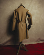 “GUCCI” 00’s-10’s Cashmere-blend leather-trimmed belted long coat