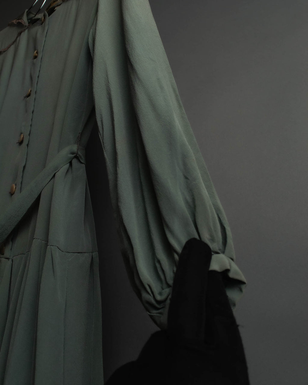 "COMME des GARÇONS" 70's-80's Vintage lace-trimmed sailor collar long dress