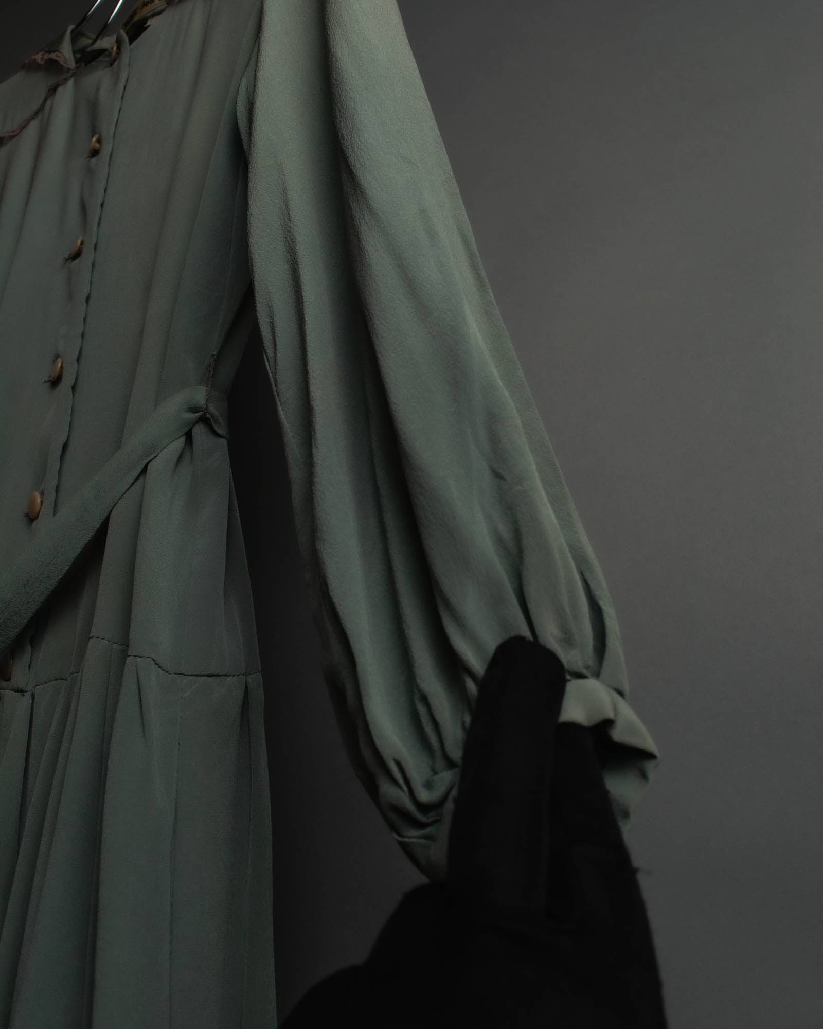 "COMME des GARÇONS" 70's-80's Vintage lace-trimmed sailor collar long dress