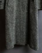 "BURBERRYS" Herringbone belted design soutien collar coat