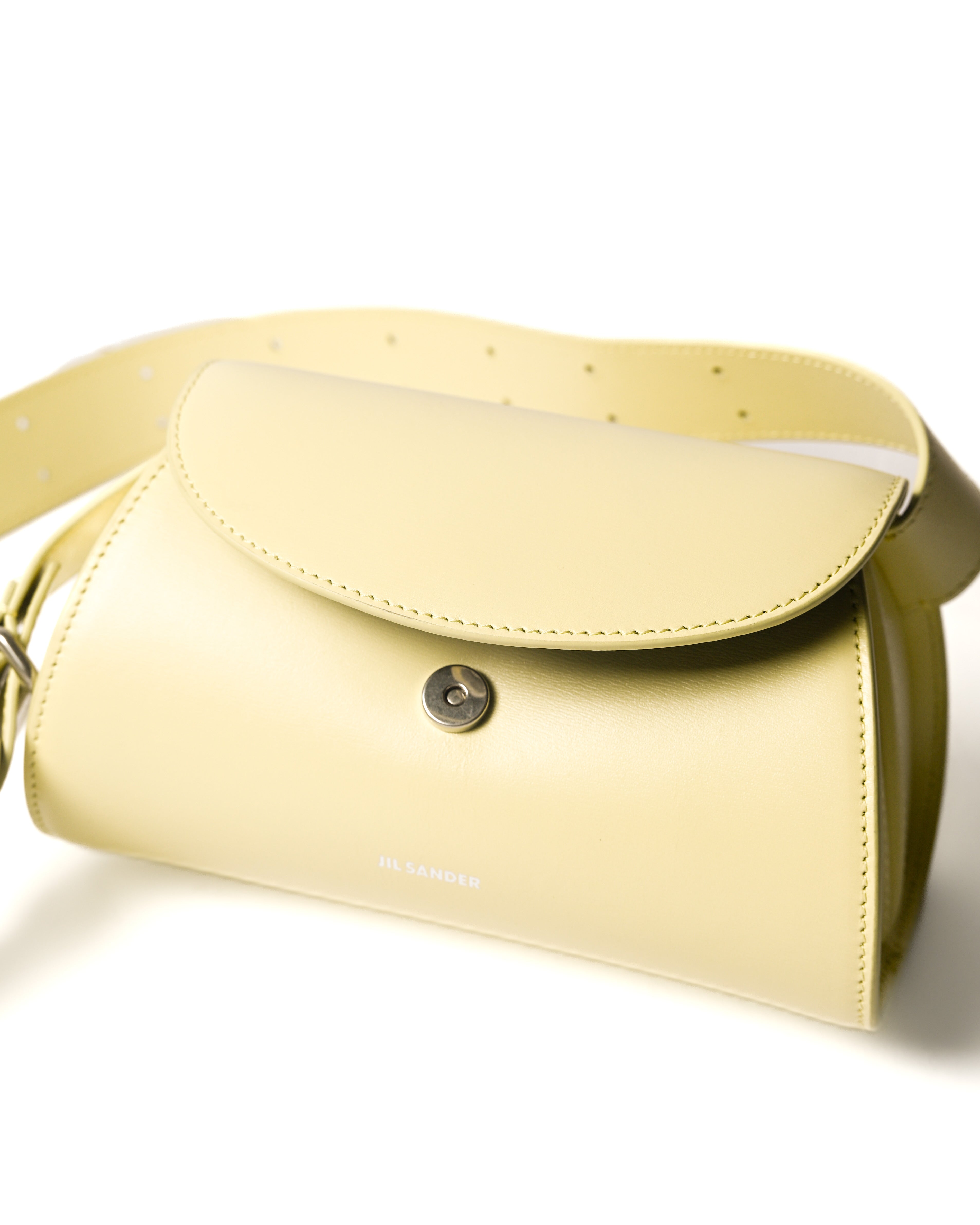 JIL SANDER/ “Cannolo” Mini Flap Shoulder Bag Lemon Yellow
