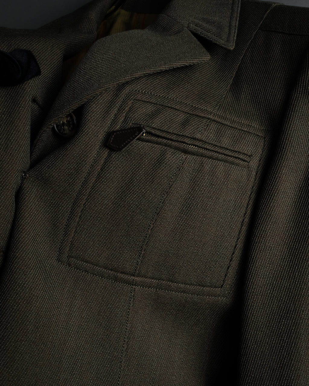 -SPECIAL- "HERMES" 90's Military-inspired zip design tailored jacket