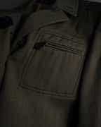 -SPECIAL- "HERMES" 90's Military-inspired zip design tailored jacket