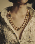 -SPECIAL- "CHANEL" 90's Pearl and crystal embellished long necklace