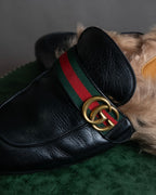 "GUCCI" GG logo design princetown loafers