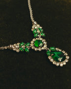 "Christian Dior" 80's-90's Emerald green pendant necklace