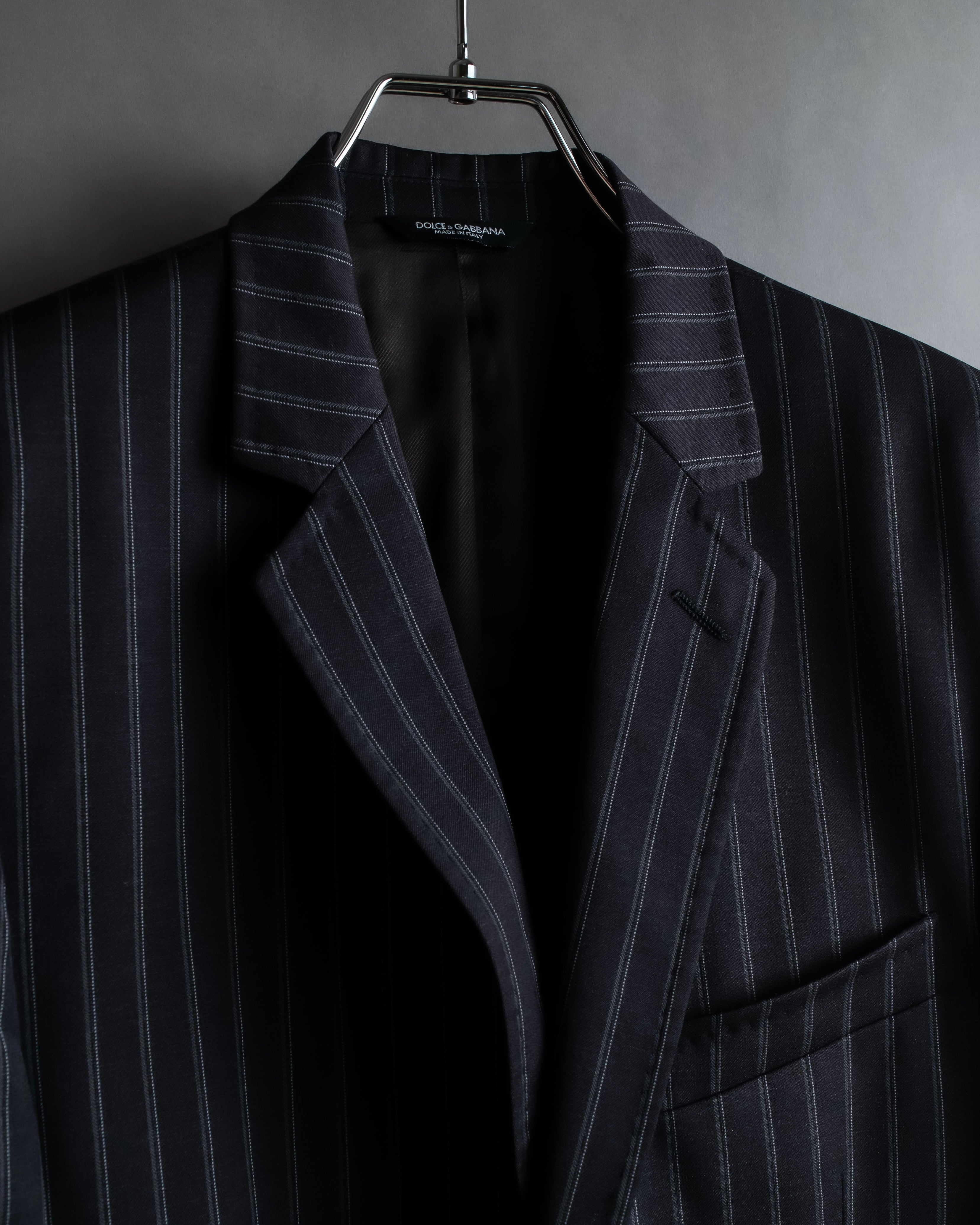 "Dolce & Gabbana" Pinstripe vertical lines emphasized tailored jacket