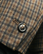 -SPECIAL- "Maison Martin Margiela" 00's Check shawl collar smoking jacket with satin contrast