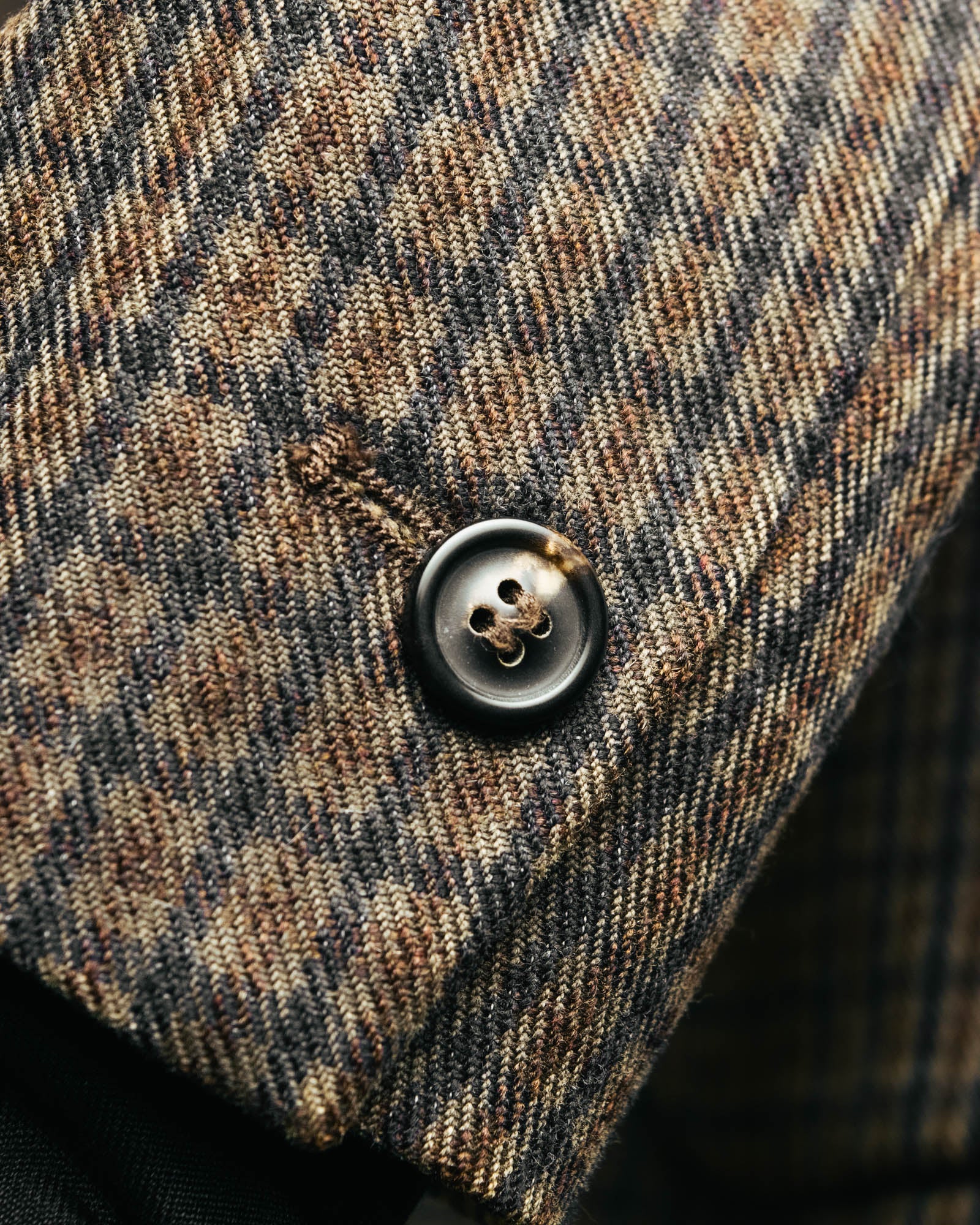 -SPECIAL- "Maison Martin Margiela" 00's Check shawl collar smoking jacket with satin contrast
