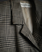 “Yves Saint Laurent” 1988-1995 Glen check linen spring long coat