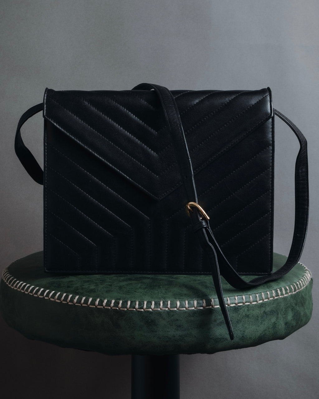 "Yves Saint Laurent" Late 80’s–early 90’s chevron quilted cassandre shoulder bag