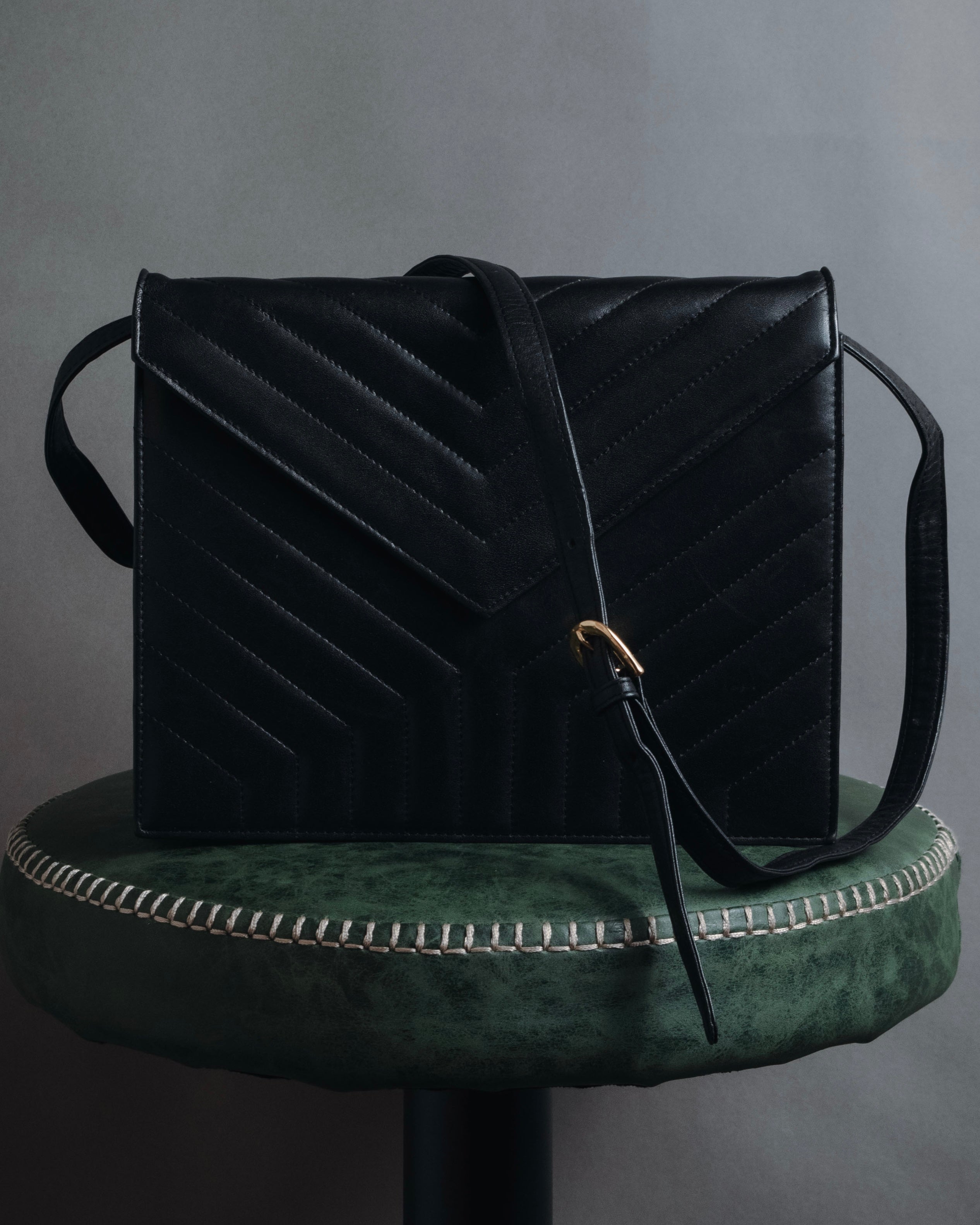 "Yves Saint Laurent" Late 80’s–early 90’s chevron quilted cassandre shoulder bag