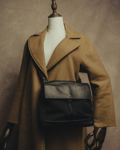 “PRADA” 90’s-00’s Nylon and leather flap messenger bag