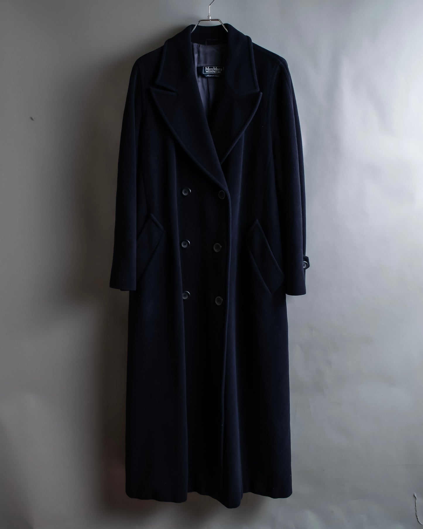 "Weekend Max Mara" Belted design double breasted maxi length wool chester coat