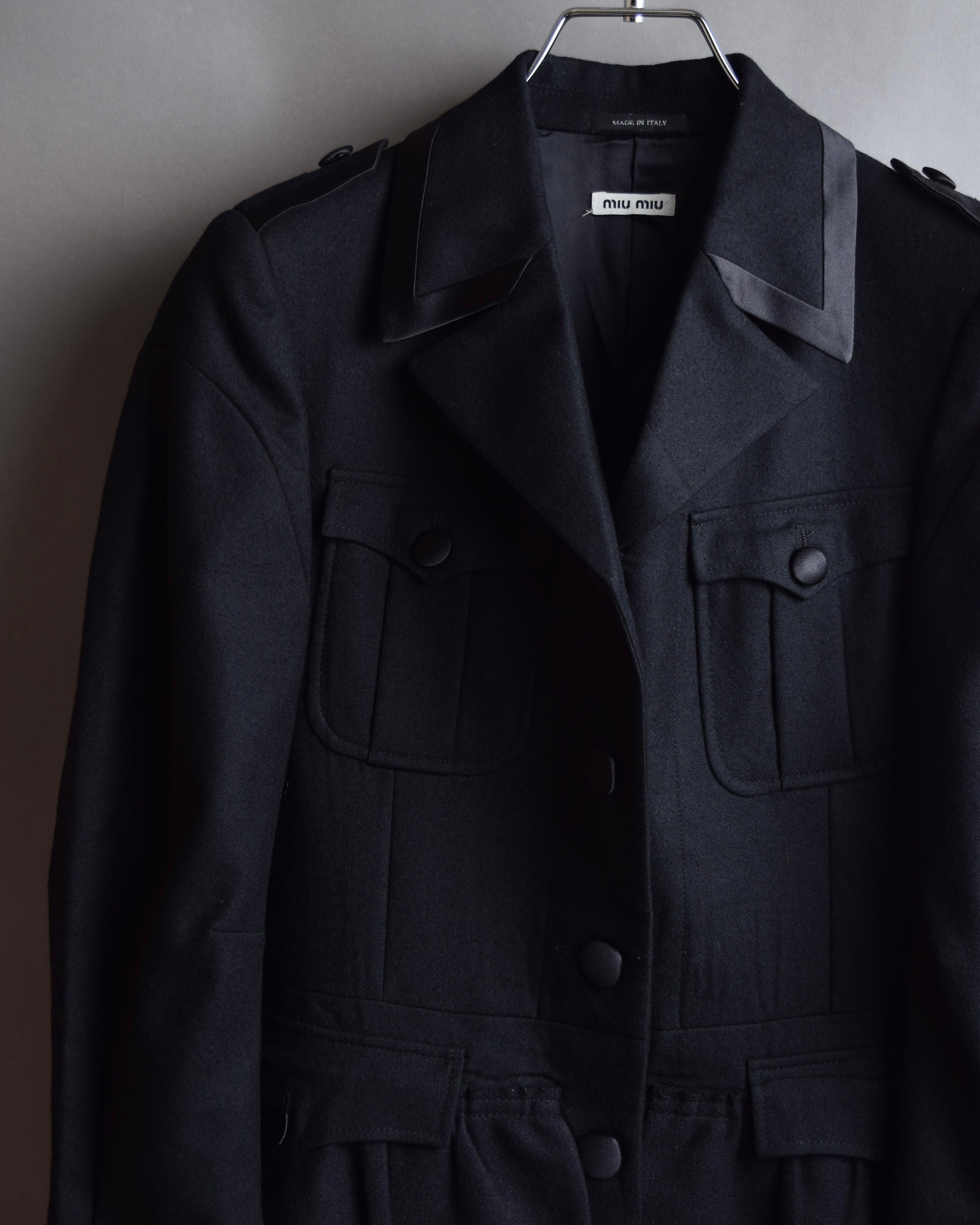 "MIU MIU" Military details trimmings tailored jacket