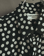 -SPECIAL- "Saint Laurent" 2019-2020 Polka dot silk long sleeve shirt