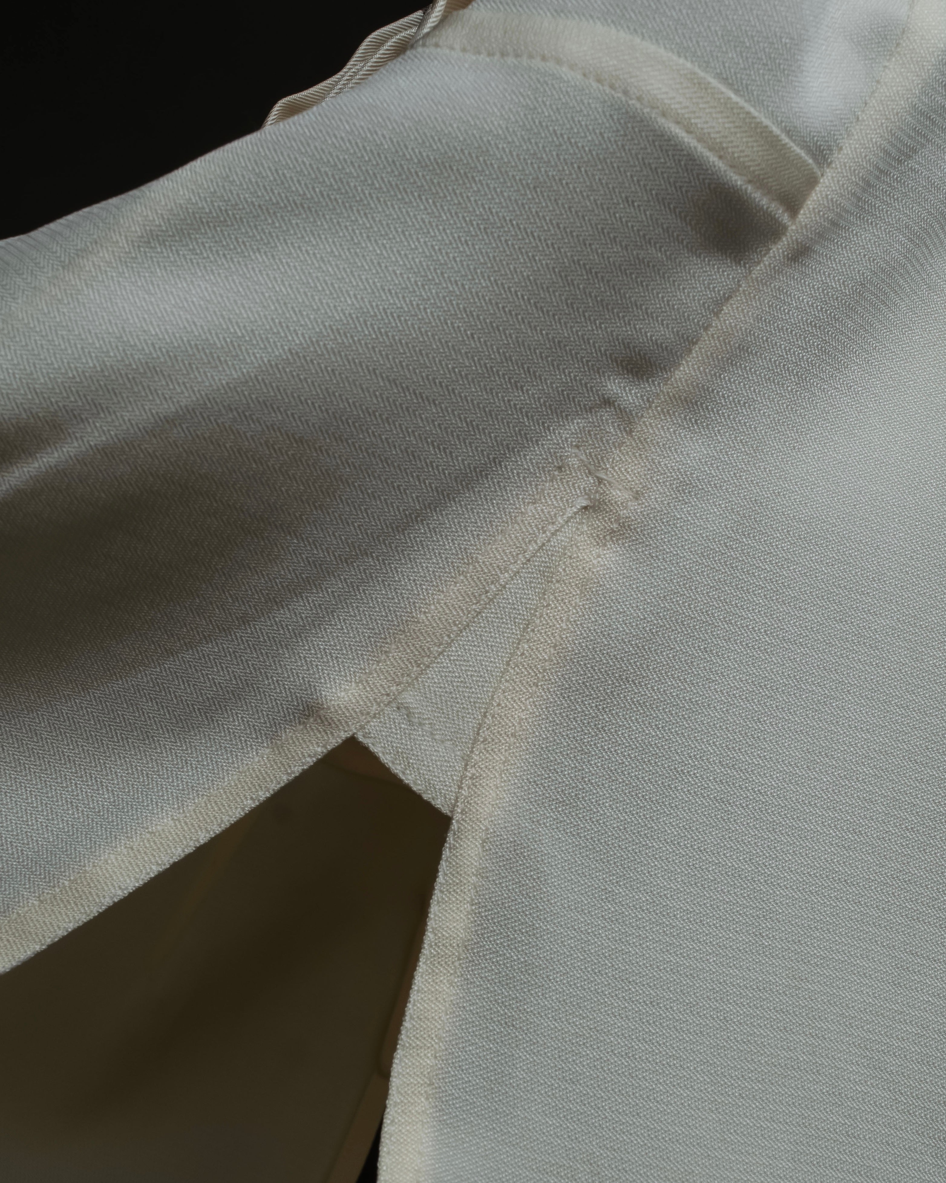 "HERMES" 90's Musical score motif front pleated shirt