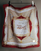 "CELINE" 90's-00's Vintage equestrian harness motif cotton handkerchief scarf