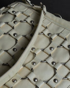 "Christian Dior" Metal ring leather combination design bag