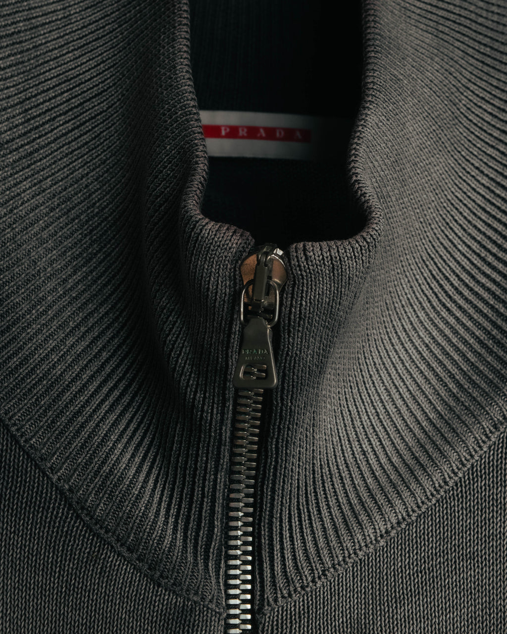 "PRADA" 90's-00's Minimal cotton zip cardigan
