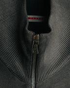 "PRADA" 90's-00's Minimal cotton zip cardigan