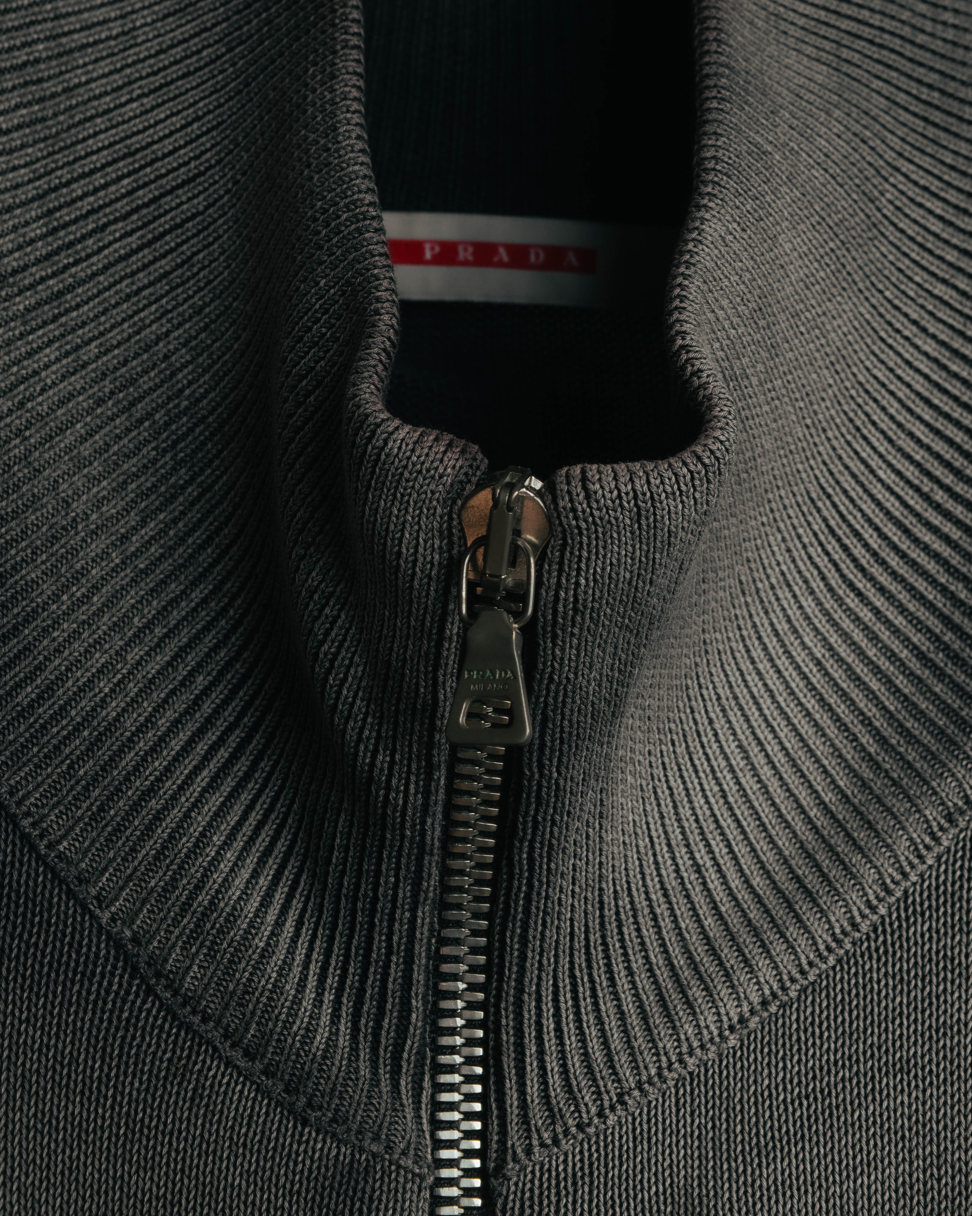 "PRADA" 90's-00's Minimal cotton zip cardigan