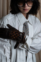 "Christian Dior" Pintuck design wide spread collar dress shirt