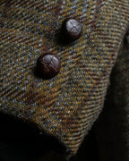 "BURBERRYS" Elbow patch design gun club check tweed jacket