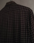 -SPECIAL- “HERMES” 90’s-00’s Windowpane checked sellier button shirt