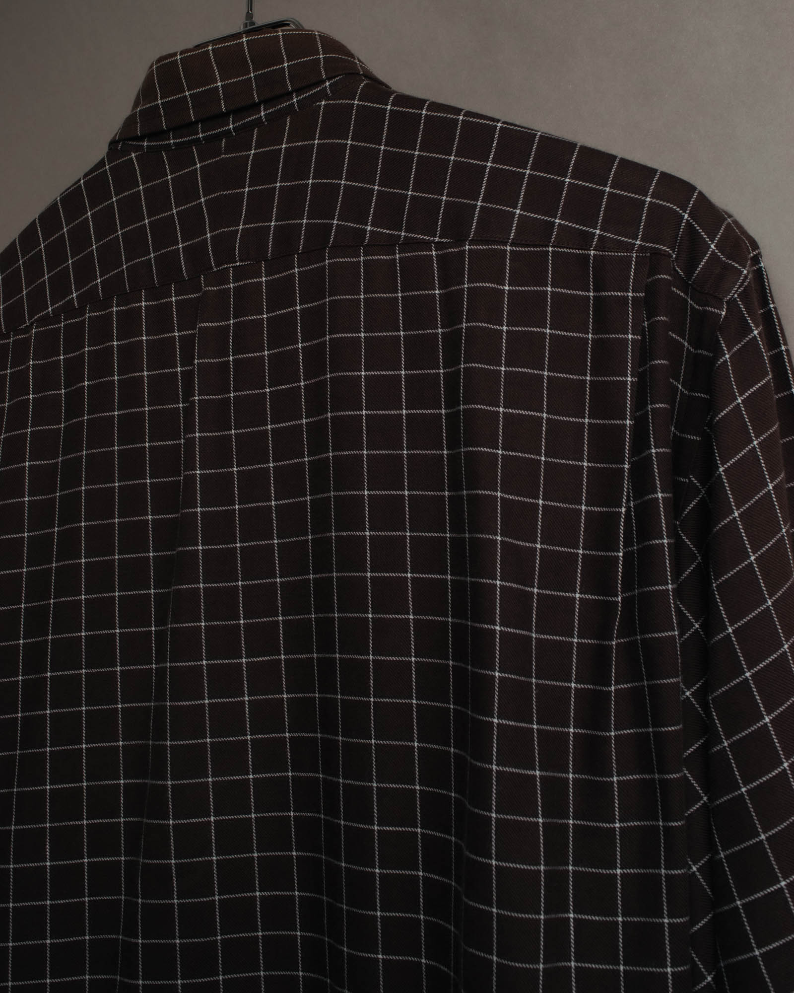 -SPECIAL- “HERMES” 90’s-00’s Windowpane checked sellier button shirt