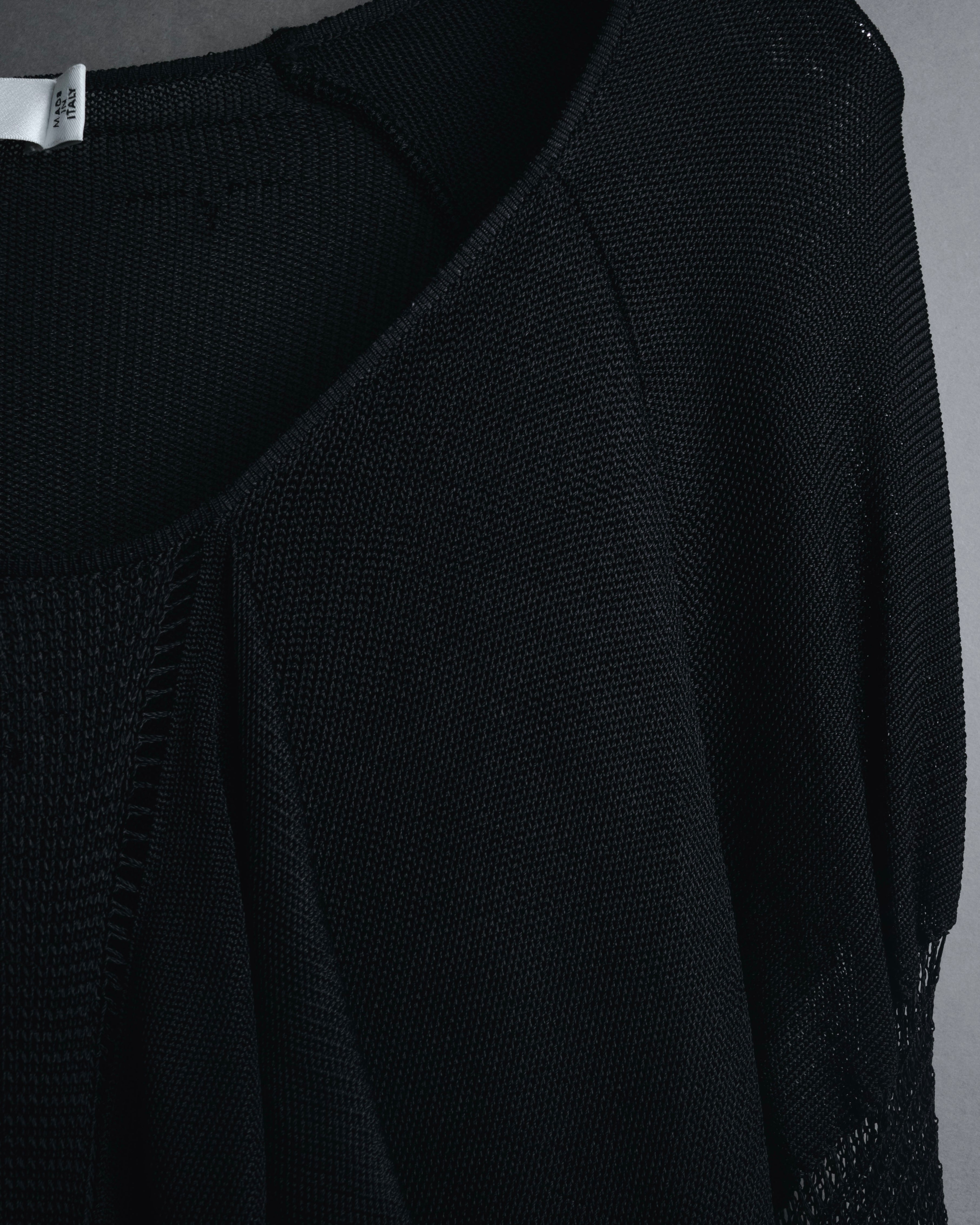 "Christian Dior BOUTIQUE" 2007’s draped viscose mesh-panel pullover