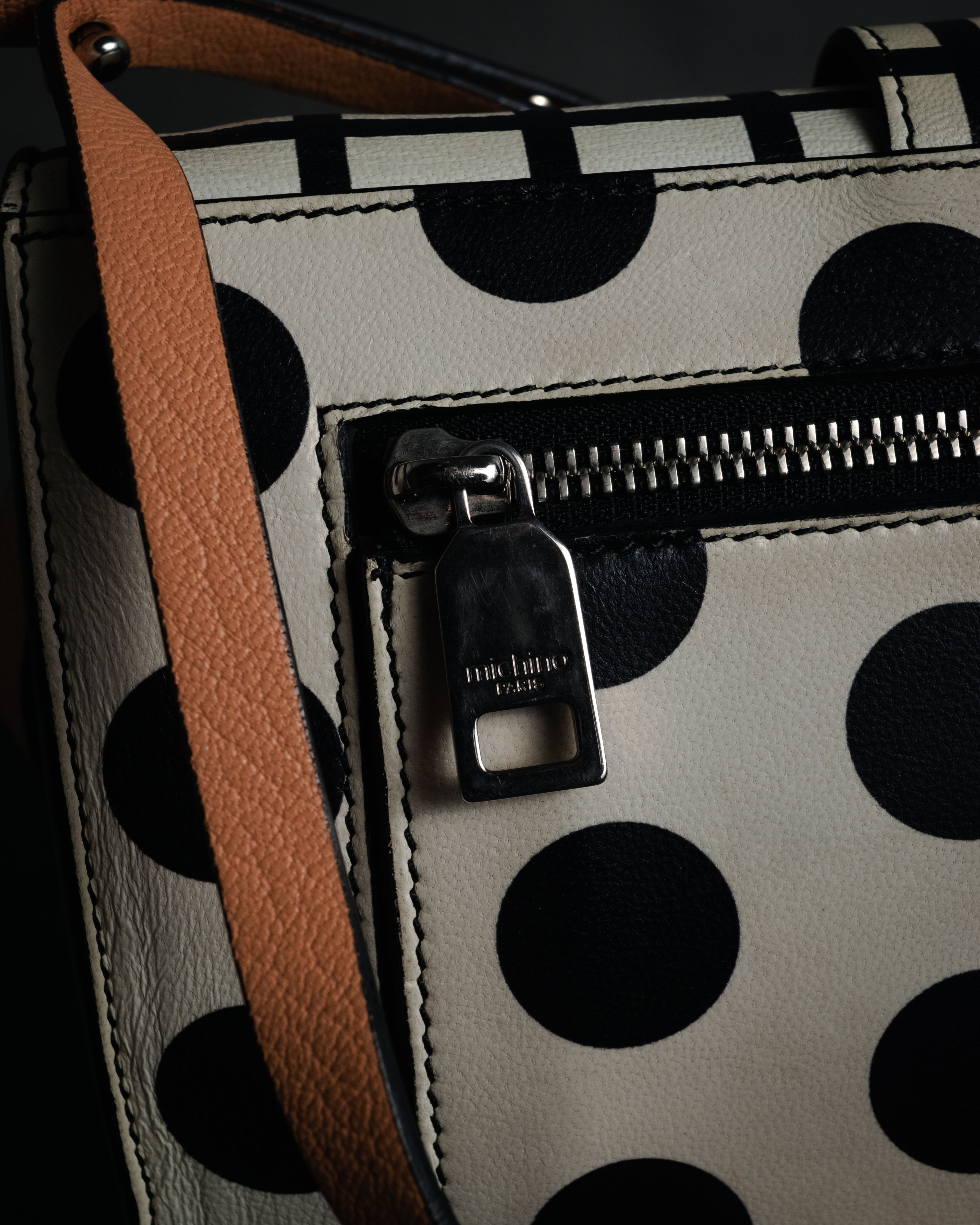 “michino PARIS” 2010’s Graphic pattern salut shoulder bag