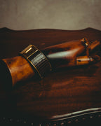 “GUCCI” 90’s-00’s Lizard-embossed leather horsebit cuff bracelet